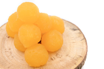 Thong Yot (Egg yolk drops blended with wheat, a traditional Thai dessert)