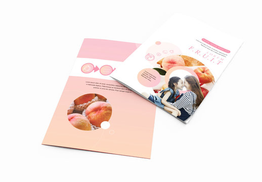 Brochure Layout With Pink Accents