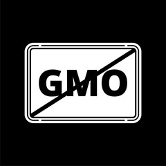 No GMO sign icon on dark background