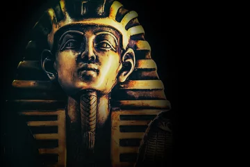 Muurstickers Stone pharaoh tutankhamen mask © merydolla
