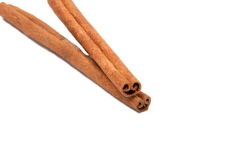 Cinnamon spice sticks isolated on the white