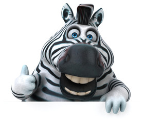 Fun zebra - 3D Illustration