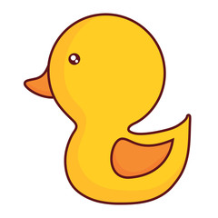 cute duck icon over white background, colorful design. vector illustration