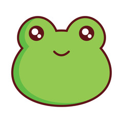 cute frog icon over white background, colorful design. vector illustration