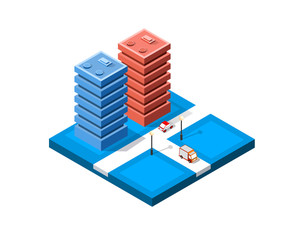 Colorful 3D isometric city
