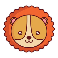 cute tiger icon over white background, colorful design. vector illustration