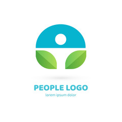 Logo design abstract people vector template.