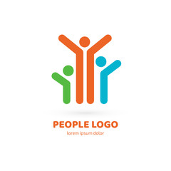 Logo design abstract people vector template.