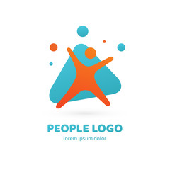 Logo design abstract people vector template.