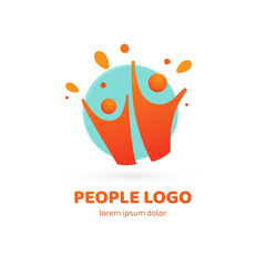 Logo design abstract people vector template.