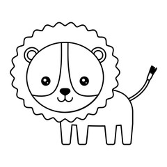 cute tiger icon over white background, vector illustration