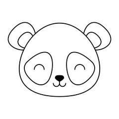 cute panda bear icon over white background, colorful design. vector illustration