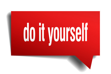 do it yourself red 3d speech bubble