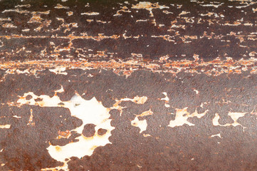 Rust on white iron plate
