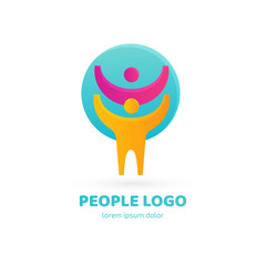Logo design abstract people vector template.