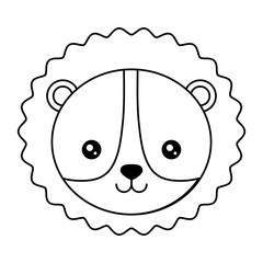 cute tiger icon over white background, vector illustration
