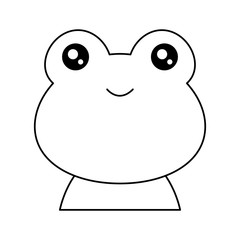 cute frog icon over white background, colorful design. vector illustration
