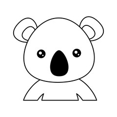 cute koala icon over white background, colorful design. vector illustration