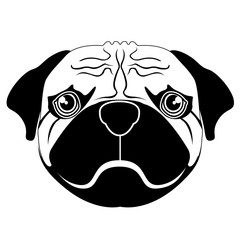 Silhouette of a pug avatar