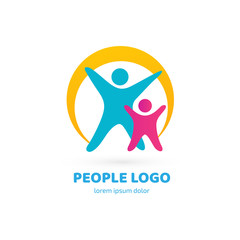 Logo design abstract people vector template.