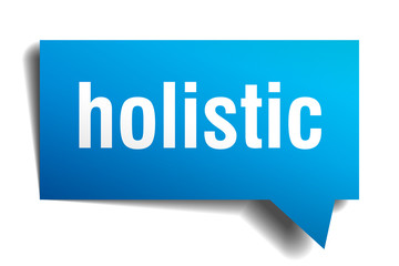 holistic blue 3d speech bubble