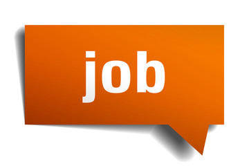 job orange 3d speech bubble