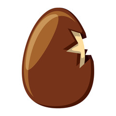 Fototapeta premium chocolate egg icon over white background, colorful design. vector illustration