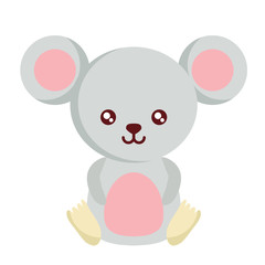 cute mouse icon over white background, colorful design. vector illustration