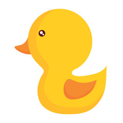 cute duck icon over white background, colorful design. vector illustration