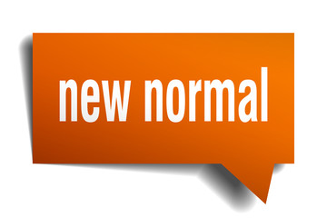 new normal orange 3d speech bubble