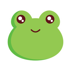cute frog icon over white background, colorful design. vector illustration