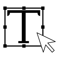 text symbol with cursor arrow vector illustration design