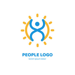 Logo design abstract people vector template.