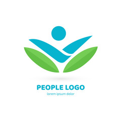 Logo design abstract people vector template.