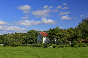 Obraz premium Cycling on the island of Ylvingen a great summer day, Northern Norway