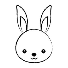 cute rabbit icon over white background, vector illustration