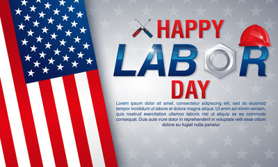 Fototapeta na wymiar Happy American Labor Day Greeting Card Design