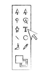 design draw menu palette color tool vector illustration sktech