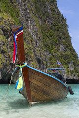 Traditional wooden Thai boat