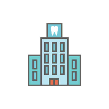 Dentist Location Icon - Dental Images, Dental Building With Windows