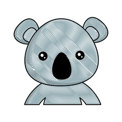 cute koala icon over white background, colorful design. vector illustration