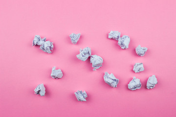  Crumpled white paper balls
