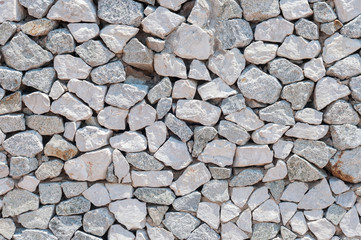 White big rocks stacking to the wall, background pattern and texture.