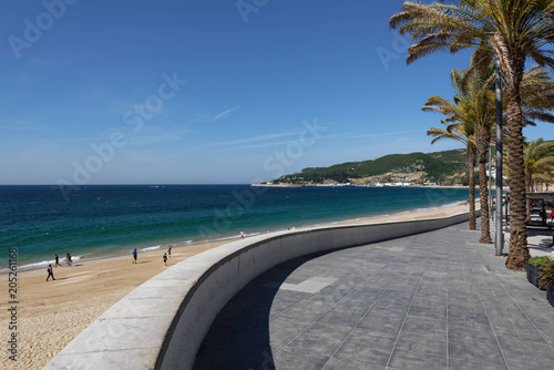 Plage De Sesimbra Sesimbra Lisbonne Portugal Stock Photo