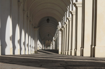 long pedestrian portico