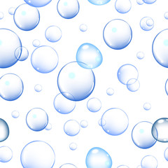 Vector illustration of Seamless pattern of blue bubble on white background