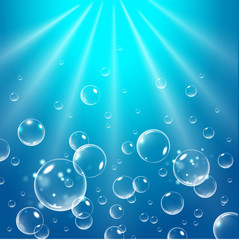 Floating bubbles. Beautiful vector background for your design