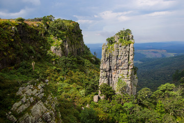 Fototapeta na wymiar Pinnacle rock in the Blyde River Canyon area, Mpumalanga province of South Africa
