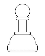 pawn chess piece over white background. vector illustration