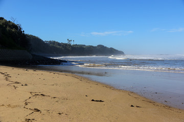 The beach of Morgans Bay near Kei Mouth on the Indian Ocean, Eastern Cape province, South Africa